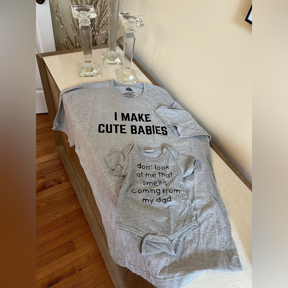 NWOT Daddy and me Tshirt and Onesie Size 2XL